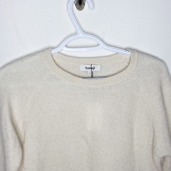 Samuji Maeve alpaca mohair born sweater Mokka in Ecru size S - Picture 4 of 11